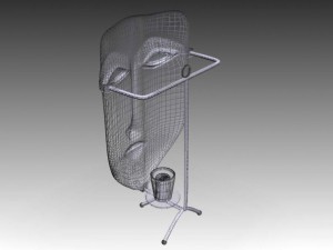 glass mask with candle 3Dモデル