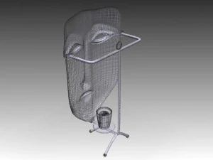 glass mask with candle 3D Model