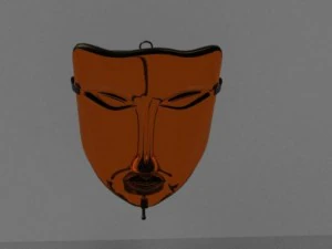 glass mask with candle 3D Model