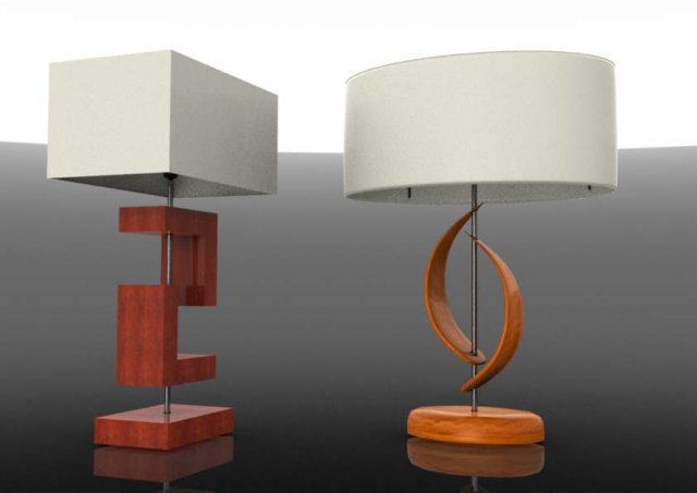 set of two lamps 3D Model .c4d .max .obj .3ds .fbx .stl .blend 