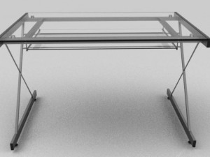 computer glass desk 3D Model