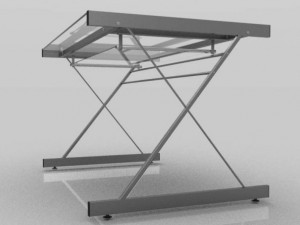 computer glass desk 3D Model