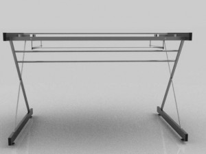 computer glass desk 3D Model