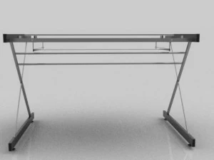 computer glass desk 3D Model