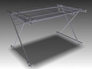 computer glass desk 3D Model