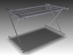 computer glass desk 3D Model