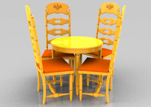 breakfast table 3D Model .c4d .max .obj .3ds .fbx .stl .blend 