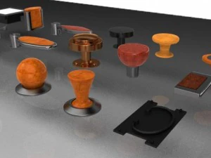 Set mit 35 M&ouml;belgriffen und -kn&ouml;pfen 3D Modell