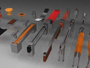 Set mit 35 M&ouml;belgriffen und -kn&ouml;pfen 3D Modell