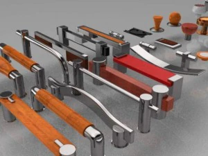 Set mit 35 M&ouml;belgriffen und -kn&ouml;pfen 3D Modell
