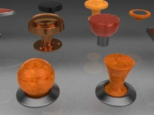 Set mit 35 M&ouml;belgriffen und -kn&ouml;pfen 3D Modell