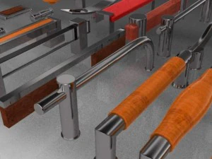 Set mit 35 M&ouml;belgriffen und -kn&ouml;pfen 3D Modell