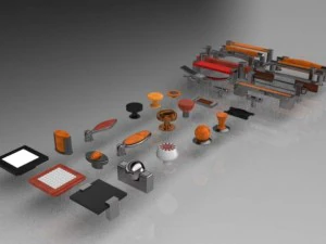 Set mit 35 M&ouml;belgriffen und -kn&ouml;pfen 3D Modell
