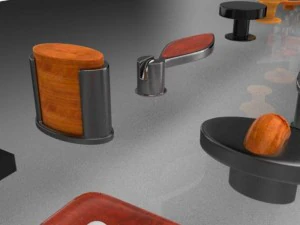 Set mit 35 M&ouml;belgriffen und -kn&ouml;pfen 3D Modell