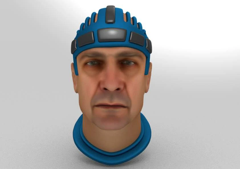 face with helmet 3D Model .c4d .max .obj .3ds .fbx .stl .blend