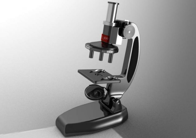 school microscope 3D Модель .c4d .max .obj .3ds .fbx .stl .blend 