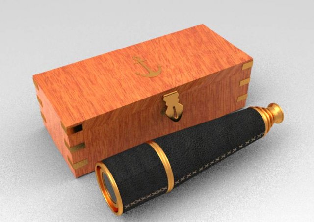 admiral spyglass 3D Model .c4d .max .obj .3ds .fbx .stl .blend 