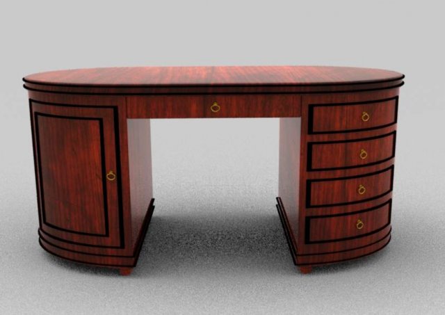 oval desk Modèle 3D .c4d .max .obj .3ds .fbx .stl .blend 