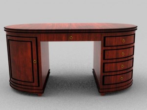 oval desk Modello 3D