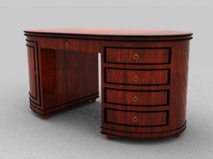 oval desk Modèle 3D