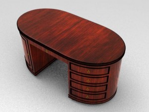 oval desk Modèle 3D