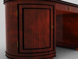 oval desk Modèle 3D