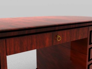 oval desk Modèle 3D