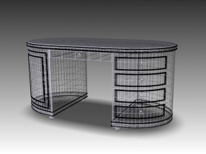 oval desk Modèle 3D
