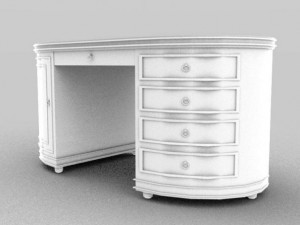 oval desk Modèle 3D