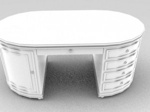 oval desk Modèle 3D