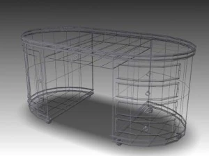 oval desk 3D Model