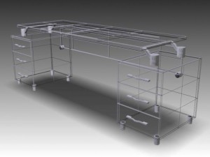 modern executive desk 3D 모델