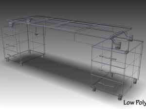 modern executive desk 3D 모델