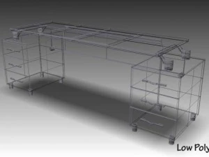 modern executive desk 3D Model