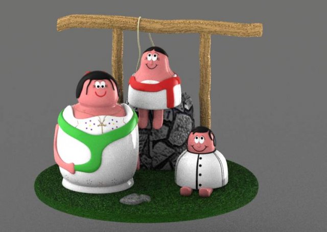 the yuca family Model 3D .c4d .max .obj .3ds .fbx .stl .blend 