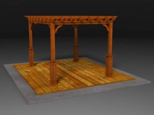 cherry pergola 3D 模型