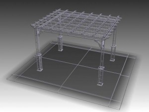cherry pergola 3D 模型