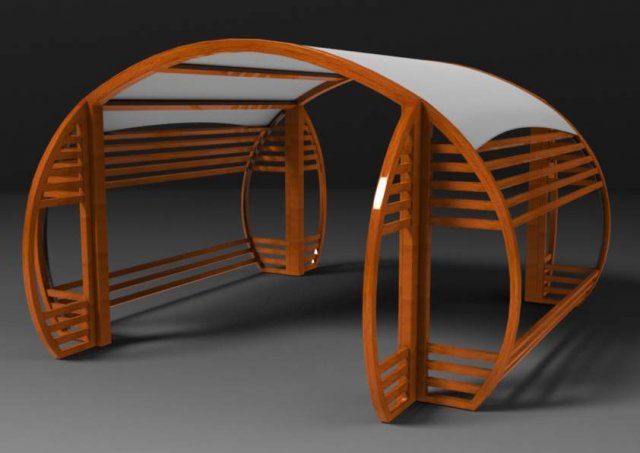 circular pergola 3D Model .c4d .max .obj .3ds .fbx .stl .blend 