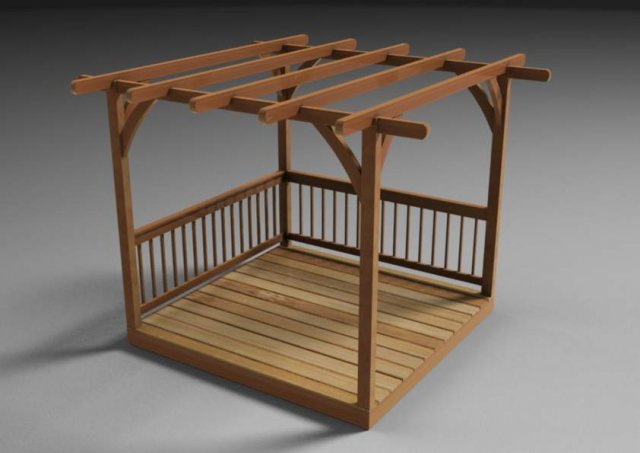 rustic pergola Modelo 3D .c4d .max .obj .3ds .fbx .stl .blend 