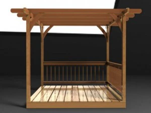 p&eacute;rgula r&uacute;stica Modelo 3D