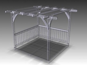 rustic pergola Modelo 3D