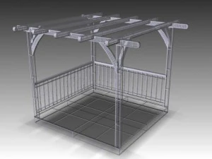 p&eacute;rgula r&uacute;stica Modelo 3D