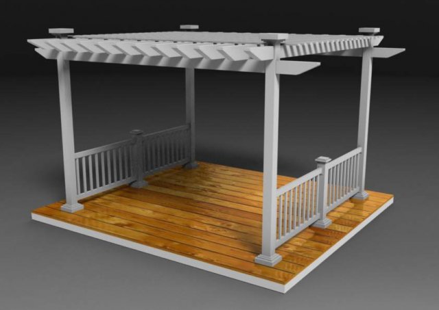 white pergola Modelo 3D .c4d .max .obj .3ds .fbx .stl .blend 