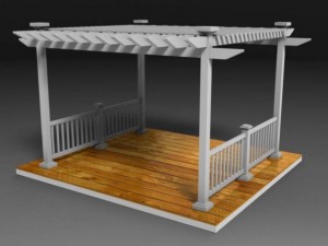 white pergola 3D मॉडल