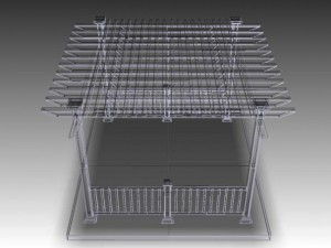 white pergola Modelo 3D