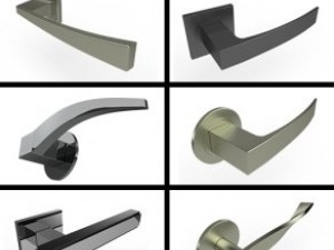 square door handles collection 1 3D Model