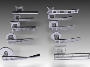 square door handles collection 1 3D Model