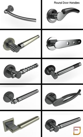 round door handles collection 2 3D Model .c4d .max .obj .3ds .fbx .stl .blend 
