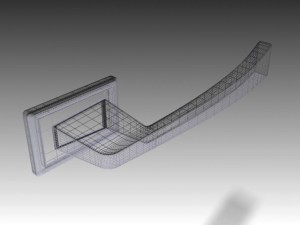 square door handle 3 3D Model