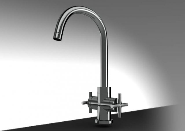 kitchen faucet 1 3D Model .c4d .max .obj .3ds .fbx .stl .blend 